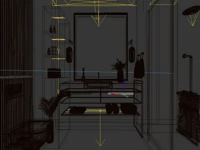 Bathroom Scene Low-poly 3D model