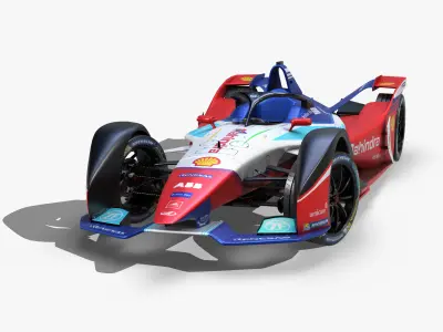 Mahindra Formula E 2020 Low-poly 3D model