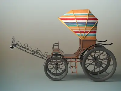 Carriage horse drawn 3D model