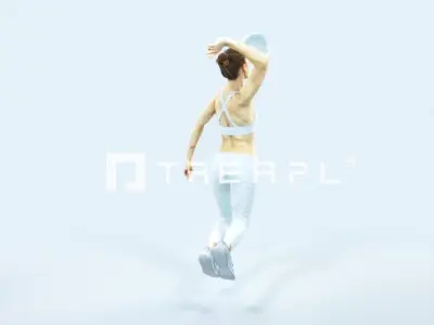 Beauty 17M Jumping Smashing Sports Volleyball Woman Low-poly 3D model