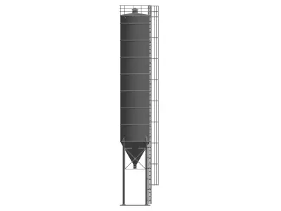 Cement silo - 79 m3 Low-poly 3D model