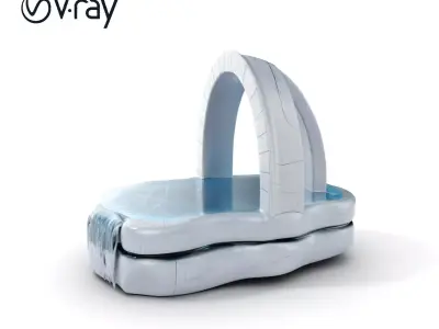 Stone Fountain with Waterfall Archway Model Pack Low-poly 3D model