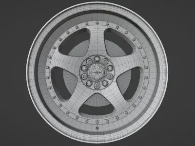 Rays Nismo LMGT1 - 3 Piece Wheels - Game Ready Low-poly 3D model