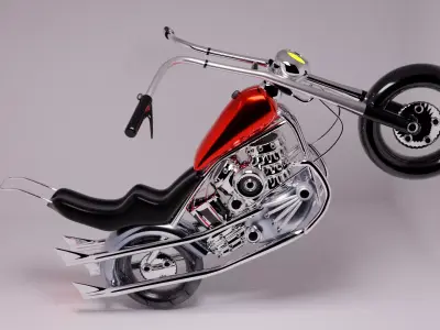 Motorcycle 3D Model FBX For your Game 3D model