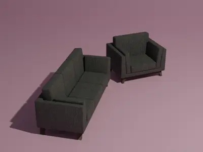 Couch and sofa 3D model