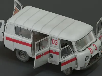 UAZ 452 Low-poly 3D model