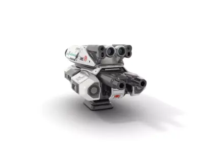 Futuristic White Blaster model pack Low-poly 3D model