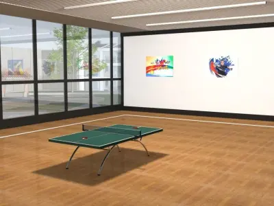 Table tennis hall 3D model