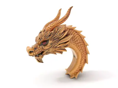 Majestic Golden Dragon model pack Low-poly 3D model