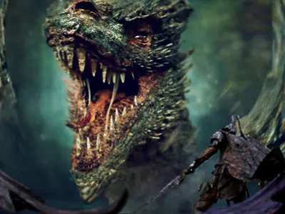 Dragon Head Realistic Low-poly 3D model