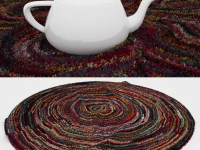 Round Rug Set 12 3D model