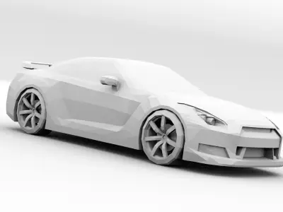 Low Poly Nissan Skyline GTR  Low-poly 3D model