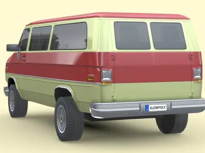 Chevrolet Beauville 1988 Low-poly 3D model