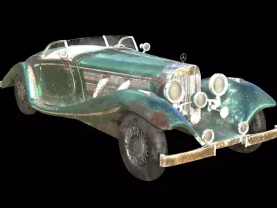 Rusty Mercedes-Benz 540K 3D model