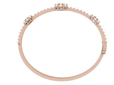 Bracelet 0041 - Flower - Bangle - size 2 3D print model