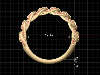 Lux ring silver gold jewelry printable 3D model 3D print model