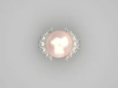 luxury pearl jewelry ring pr0068 3D print model