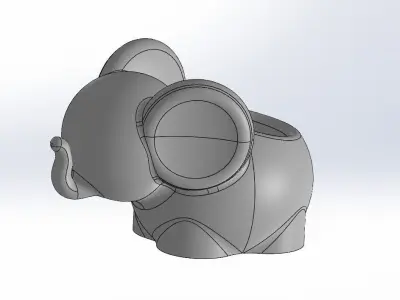 elephant pattern vase 3D print model