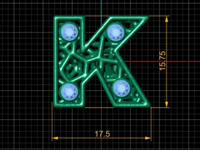 SIMPLE ALPHABET K PENDANT 3D PEINTABLE MODEL  3D print model