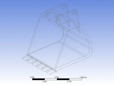 JCB front bucket 3d part model in solidworks design software 3D model