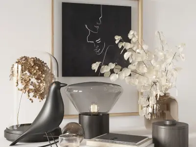 Black decorative set 3D model