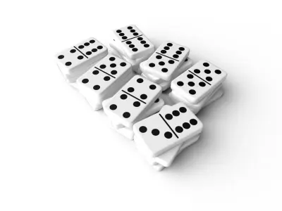 Domino Set M02 Low-poly 3D model
