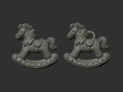 christmas horse decoration 3D print model