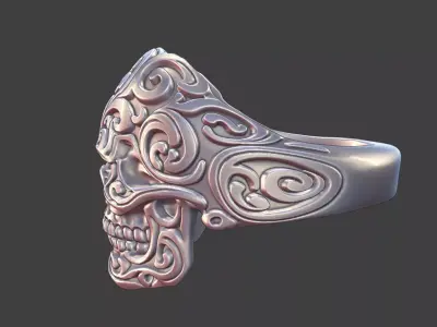 Imperial Scrollwork Skull Rin 3D print model