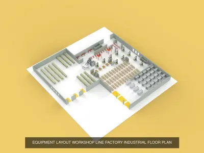 ASSEMBLY WORKSHOP LINE FACTORY INDUSTRIAL PRODUCTION PACK 3D Model Collection
