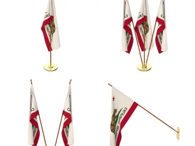 California Flag Pack 3D model