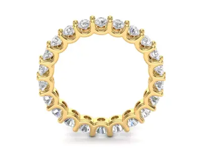 U Shaped Eternity Ring 2 point 4 mm stone size swiss 12 and EU52 3D print model
