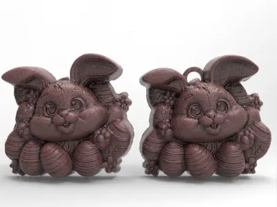 cute bunny hide full of eggs  3D print model