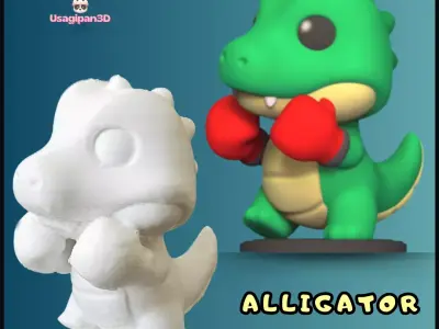 Alligator Boxing 3D print model