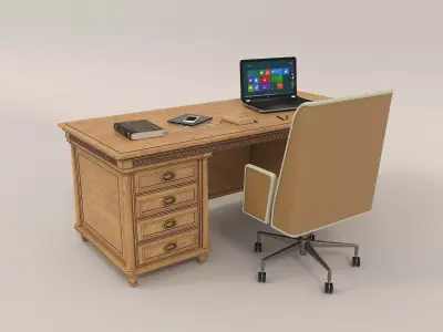 European Style Working Table 3D model