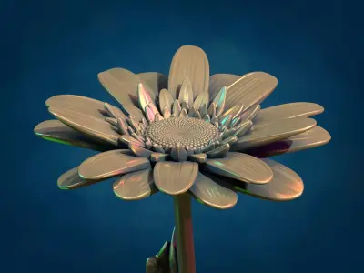 Daisy Gerbera sculpture 3D print model