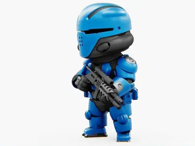 TOON TROOPER UV-500 Rigged for Unreal Engine - Unity - MIXAMO 3D model