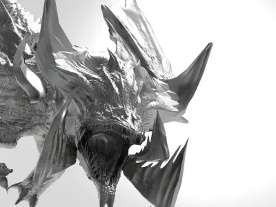 Sea monster Dragon hybrid 3D model