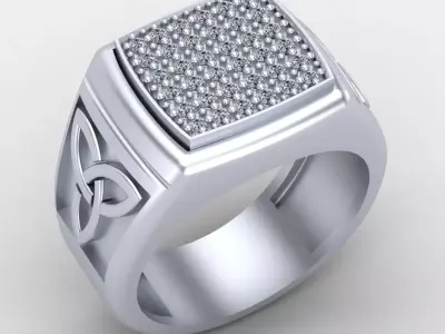 Men Luxury Signet Ring 3D print model