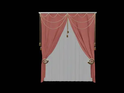 Curtain - Set 02 Low-poly 3D model