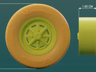 car wheel print ready 3D print model