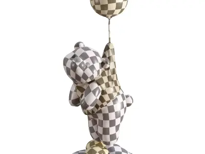 Minimalist Art Toy Bear Status Balloon 3D model