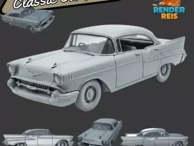 1957 Chevrolet Bel Air  The Iconic Rockn Roll Classic Car 3D print model