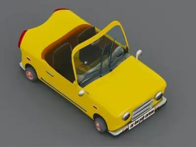low poly cartoon car  Free low-poly 3D model