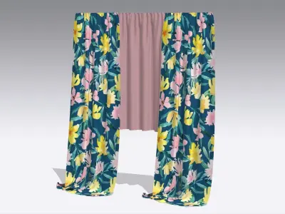 Curtain Low-poly 3D model