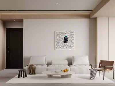 Modern living room dining room interior scenes 287 3D model
