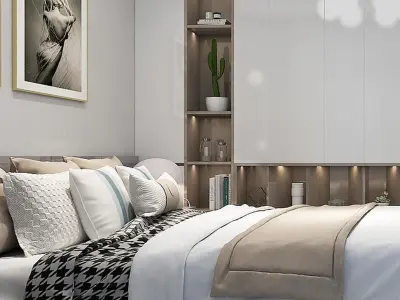 Home Modern bedroom decoration villa 3D model