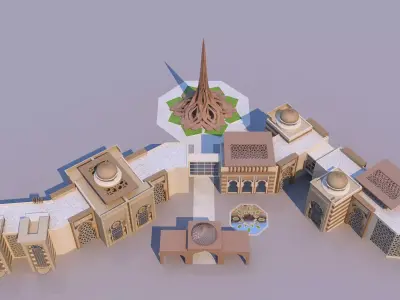 0169 - Islamic Facade Building 3D model