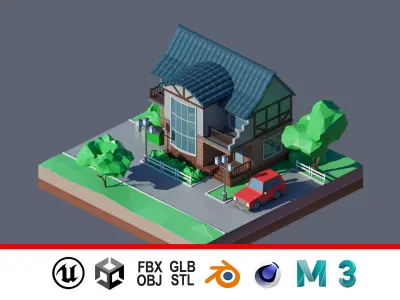 land 23A Low-poly 3D model