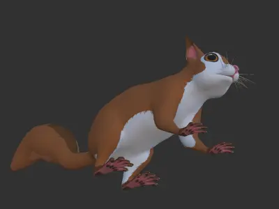 Cartoon Squirrel Low-poly 3D model