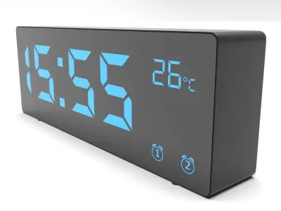 CLOCK BLACK BLUE Low-poly 3D model